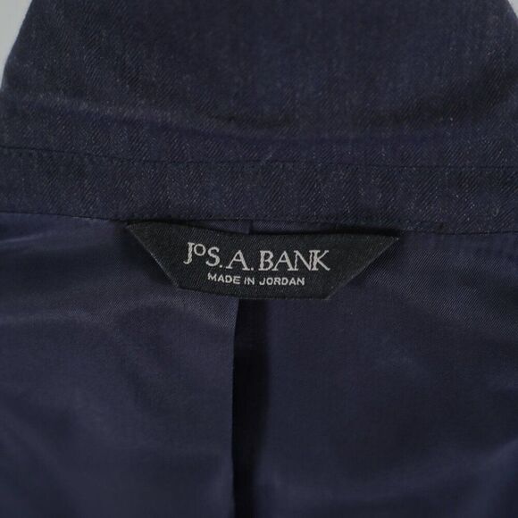 Jos A Bank Tailored Fit Signature Wool Blue Herringbone 42R Blazer / Suit Jacket - Picture 11 of 12